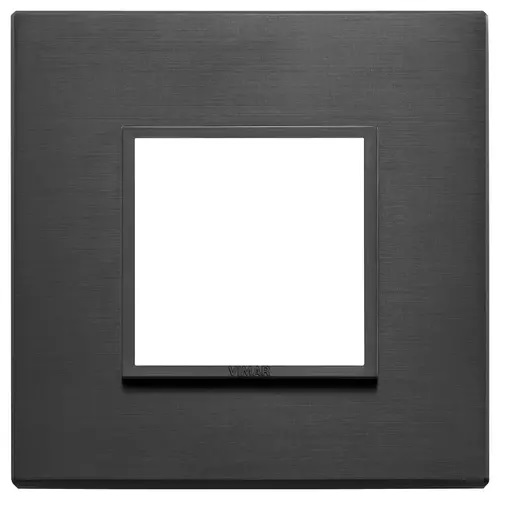 PLACA 2 MODULOS ALUMINIO NEGRO TOTAL SERIE EIKON EVO REF. 21642.18 MARCA VIMAR
