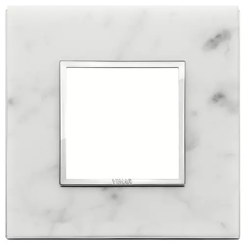 PLACA 2 MODULOS PIEDRA TALLADA SCOLPITI BLANCO CARRARA SERIE EIKON EVO REF. 21642.51 MARCA VIMAR