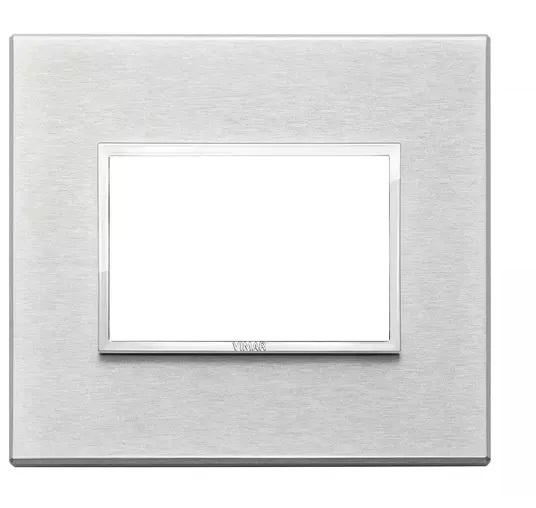 PLACA 3 MODULOS CENTRALES ALUMINIO GRIS NEXT SERIE EIKON EVO REF. 21653.02 MARCA VIMAR