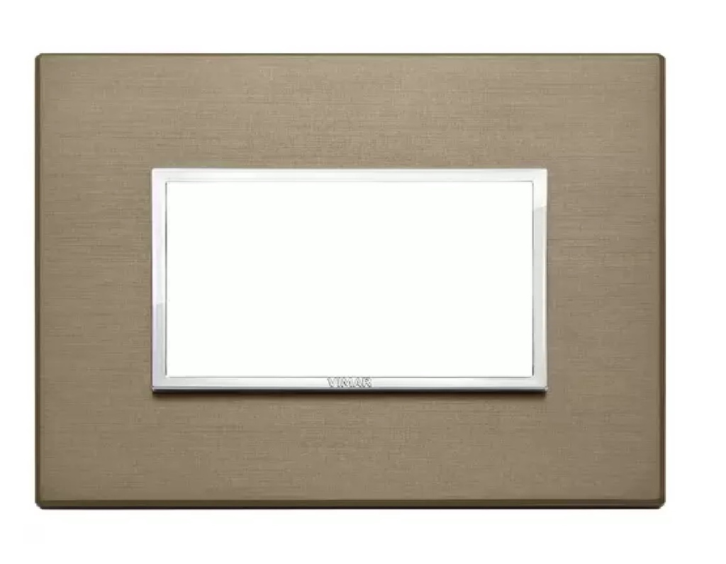 PLACA 3 MODULOS ALUMINIO BRONCE OSCURO SERIE EIKON EVO REF. 21653.05 MARCA VIMAR