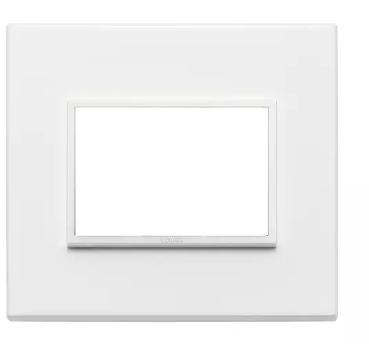 PLACA 3 MODULOS CENTRALES ALUMINIO BLANCO TOTAL SERIE EIKON EVO REF. 21653.17 MARCA VIMAR