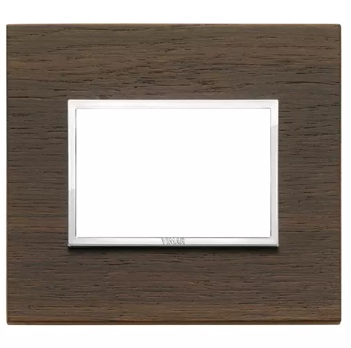 PLACA 3 MODULOS CENTRALES MADERA WENGE SERIE EIKON EVO REF. 21653.33 MARCA VIMAR