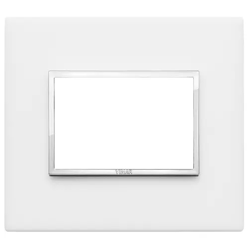 PLACA 3 MODULOS CORIAN BLANCO HIELO GLACIAR SERIE EIKON EVO REF. 21653.41 MARCA VIMAR
