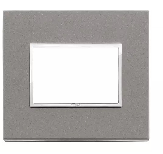 PLACA 3 MODULOS PIEDRA GRIS CUARZO SERIE EIKON REF. 21653.53 MARCA VIMAR
