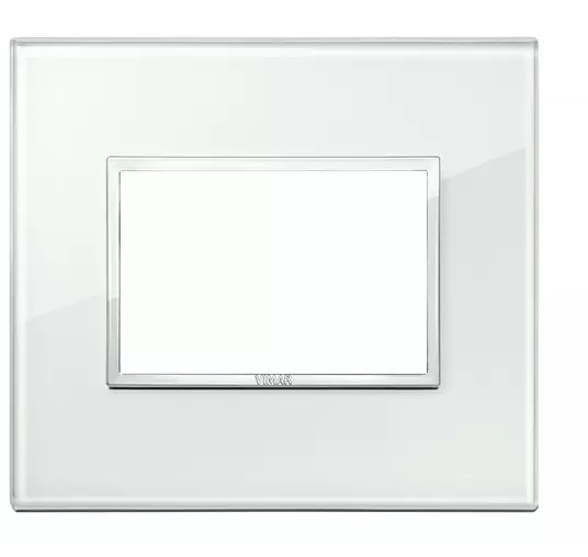 PLACA 3 MODULOS CRISTAL AGUA SERIE EIKON EVO REF. 21653.71 MARCA VIMAR