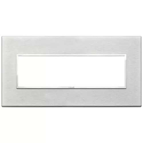 PLACA 7 MODULOS CENTRALES ALUMINIO GRIS NEXT SERIE EIKON REF. 21657.02 MARCA VIMAR