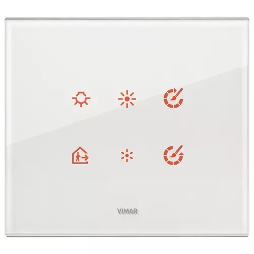 PLACA 3 MODULOS CENTRALES CRISTAL DIAMANTE SERIE EIKON TACTIL REF. 21663.70 MARCA VIMAR