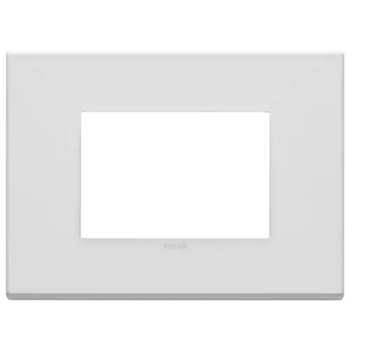 PLACA 3 MODULOS CENTRALES METAL BLANCO MATE SERIE EIKON EXE REF. 22653.01 MARCA VIMAR