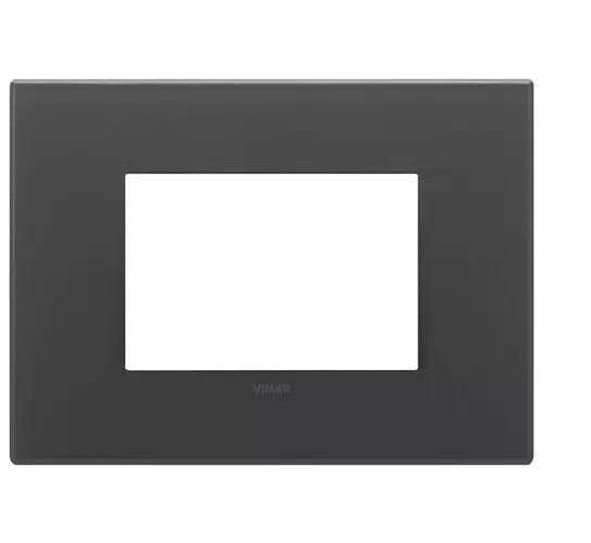 PLACA 3 MODULOS CENTRALES CRISTAL NEGRO SATINADO SERIE EIKON EXE REF. 22653.73 MARCA VIMAR