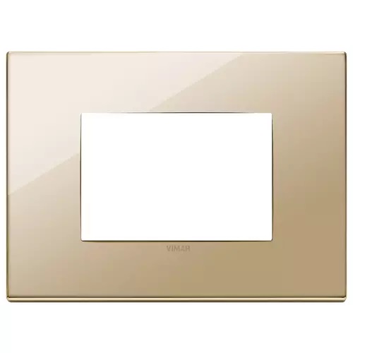 PLACA 3 MODULOS CENTRALES METAL ORO SERIE EIKON EXE REF. 22653.82 MARCA VIMAR