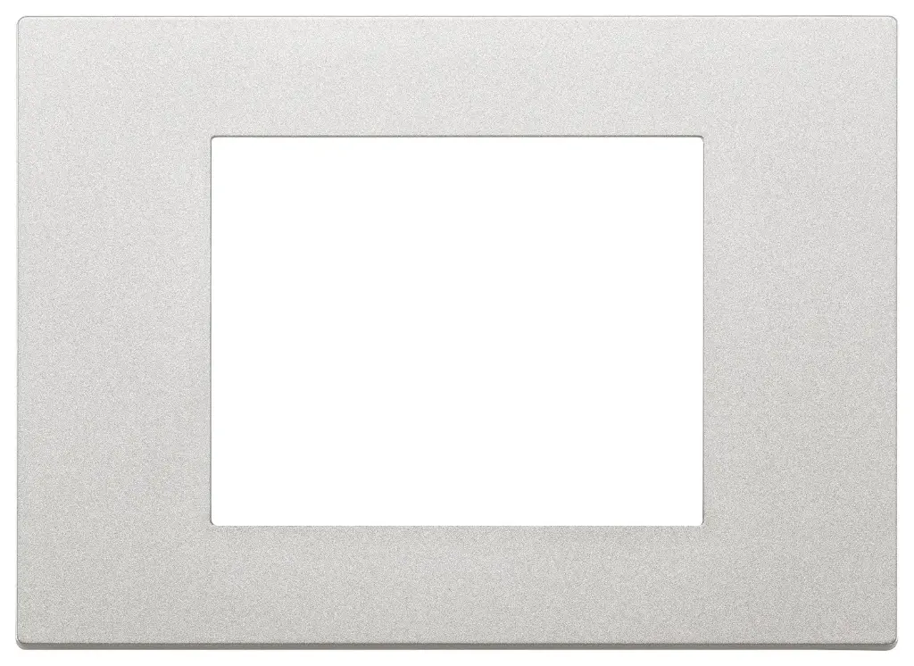 PLACA 3 MODULOS CENTRALES TECNOPOLIMERO BARNIZ PLATA SERIE LINEA REF. 30653.20 MARCA VIMAR