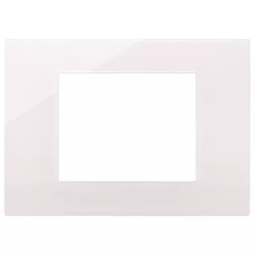 PLACA 3 MODULOS CENTRALES TECNOPOLIMERO REFLEX COLOR BLANCO SERIE LINEA REF. 30653.40 MARCA VIMAR