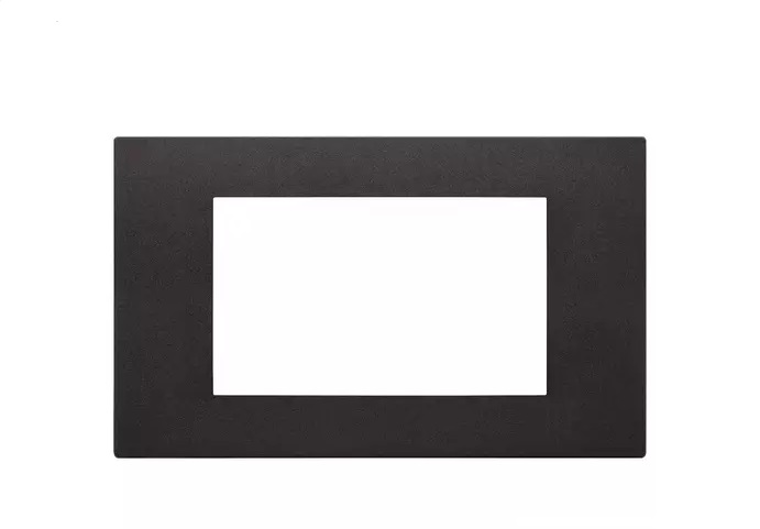 PLACA 4 MODULOS CENTRALES TECNOPOLIMERO COLOR NEGRO MATE SERIE LINEA REF. 30654.02 MARCA VIMAR