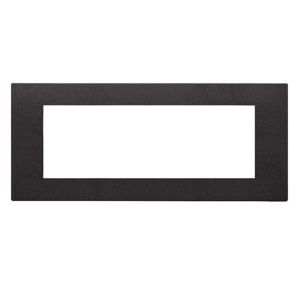 PLACA 7 MODULOS CENTRALES TECNOPOLIMERO COLOR NEGRO MATE SERIE LINEA REF. 30657.02 MARCA VIMAR
