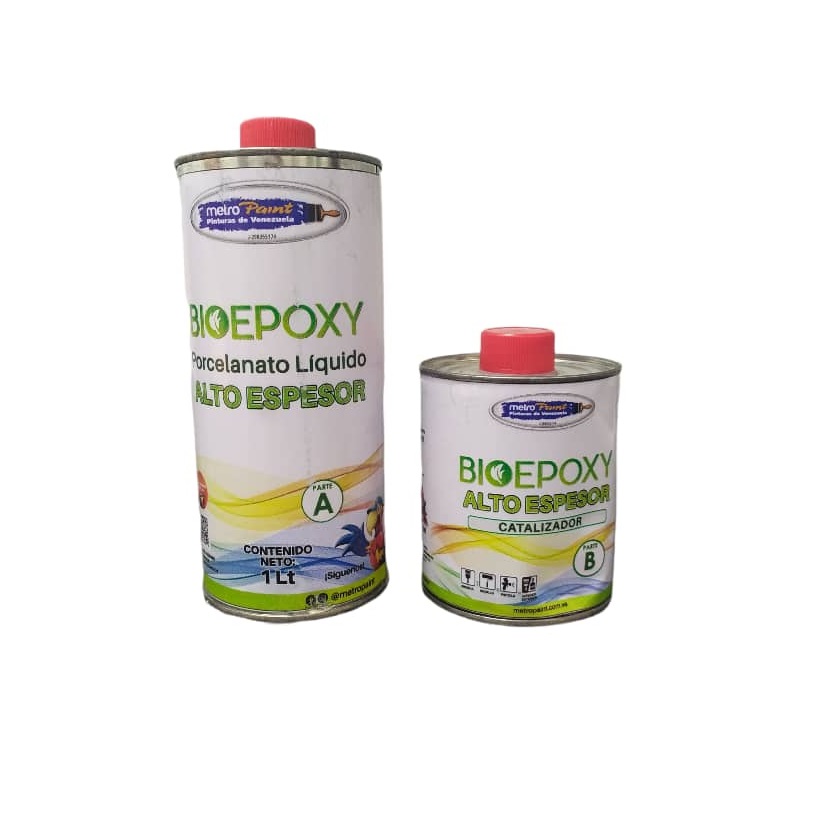 PORCELANATO LIQUIDO BIOEPOXI (A) 1 LTR + CATALIZADOR (B) 1/2 LTR TRANSPARENTE REF.465 METRO PAINT