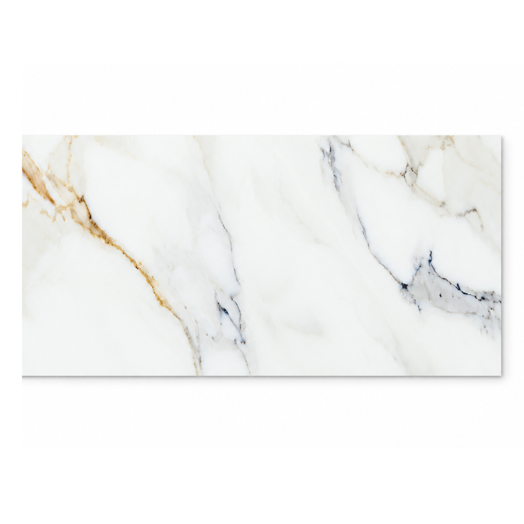 PORCELANATO DE 1ERA MEGAFORMATO 60 CM X 1.20MT( CAJA 1.44  MTS2 ) CALACATTA GOLD BLUE MARCA OVERLAND ( PRECIO POR CAJA )