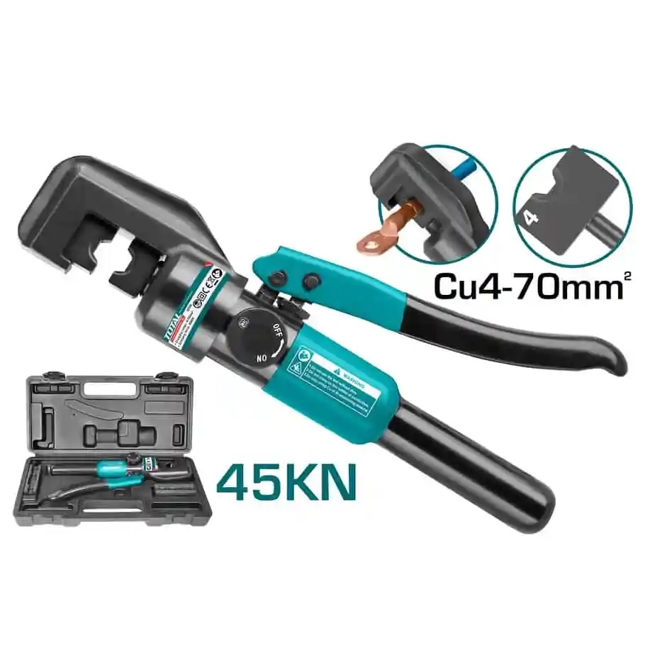 PRENSA HIDRAULICA 4-70MM2 PRESION 45KN CORTE 11MM REF. THCT070 MARCA TOTAL TOOLS