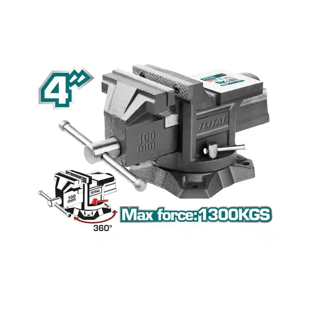 PRENSA DE BANCO PARA TRABAJO PESADO 4" / 101,6 MM REF. THT6146 MARCA TOTAL TOOLS