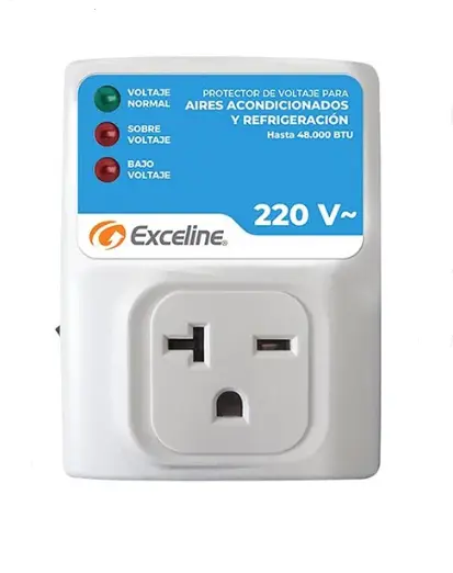 PROTECTOR DE VOLTAJE PARA A / A Y REFRIGERACION 220 VAC ENCHUFABLE TOMA CHINO REF. GSM-RE220M/3 MARCA EXCELINE