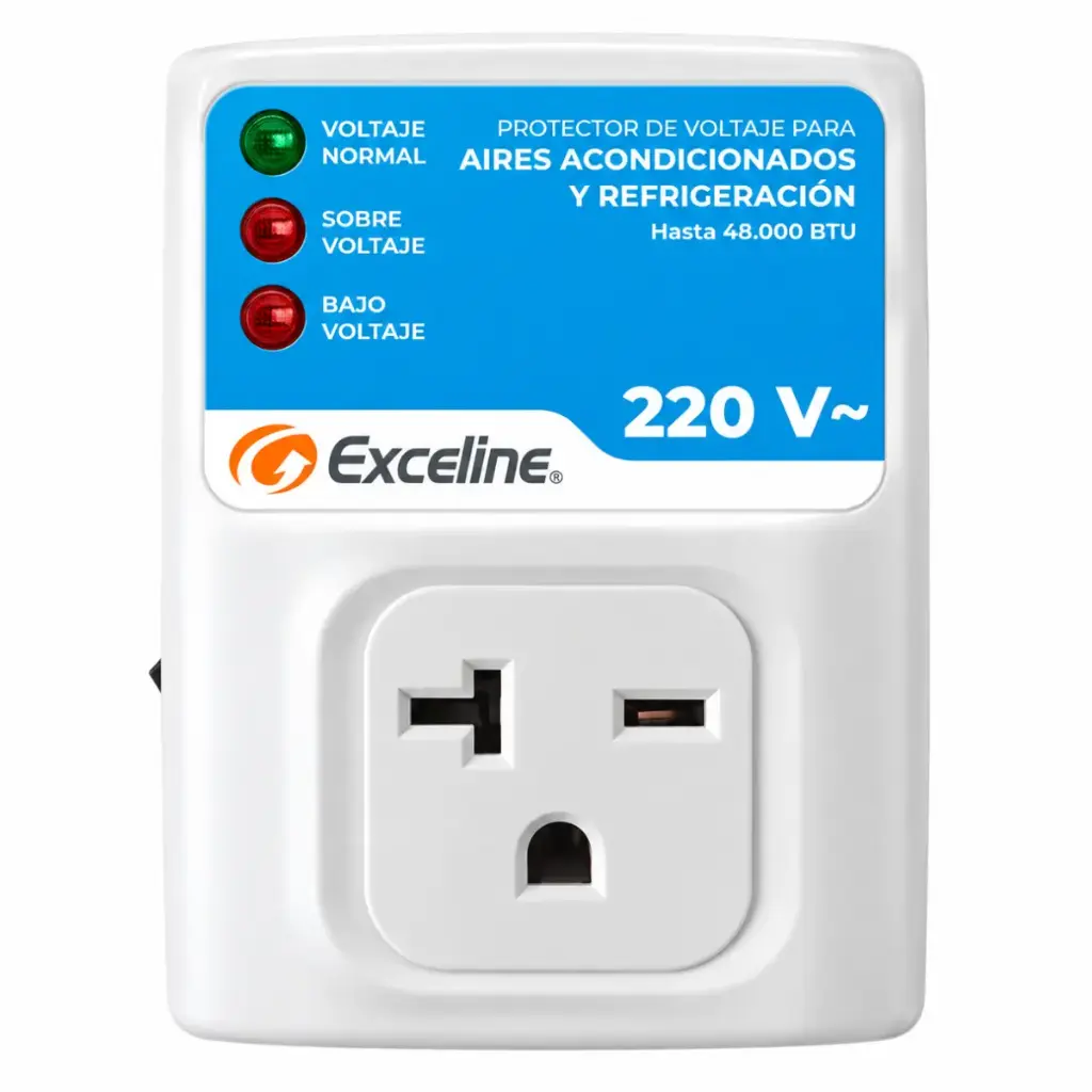 PROTECTOR DE VOLTAJE PARA A / A Y REFRIGERACION 220 VAC ENCHUFABLE TOMA CHINO REF. GSM-RE220M/3 MARCA EXCELINE