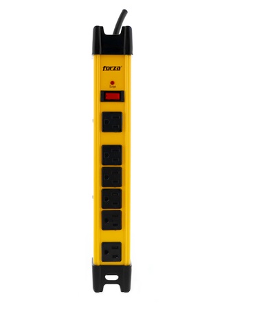 PROTECTOR DE VOLTAJE 110 - 220V / 2200 W / 1200 JOU / 6 TOMAS / 60 HZ REF 107083 MARCA FORZA