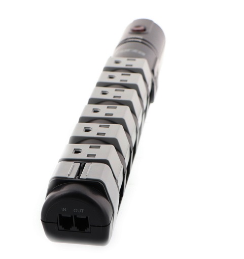 PROTECTOR DE TENSION 110 - 220V 1800 W 8 TOMAS 5-15R / 60 HZ MOD. RSO-08T REF 010376 MARCA FORZA
