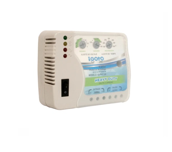 PROTECTOR DE VOLTAJE HEAVY DUTY 120 V 20 A 1,5 HP 3600 W REF. IG-PVC120 MARCA IGOTO