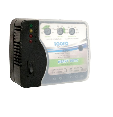 PROTECTOR DE VOLTAJE HEAVY DUTY 220 V 20 A 3 HP 6600 W REF. IG-PVC220 MARCA IGOTO