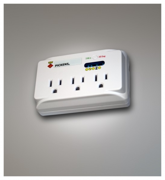 PROTECTOR DE VOLTAJE MULTIPROPOSITO 3 SALIDAS 120V AC 15A MOD. V071 MARCA PICKENS