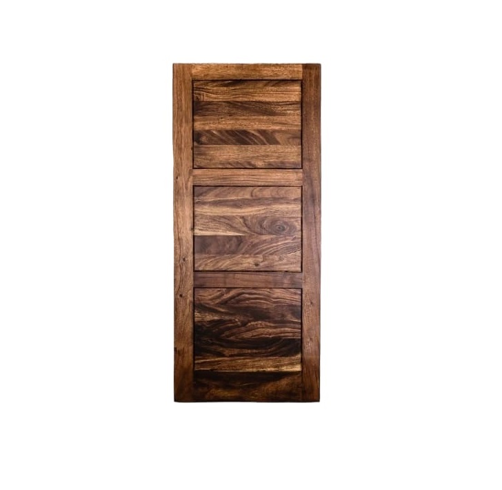 PUERTA DE MADERA 3 PANELES SAMAN COLOR CAOBA 0,80 X 2,10 MTS MARCA ARTMOIS