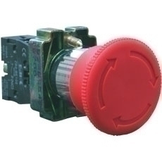 PULSADOR DE EMERGENCIA DE 40 MM COLOR ROJO ( BASE METALICA ) REF. 18700 MARCA EBCHQ