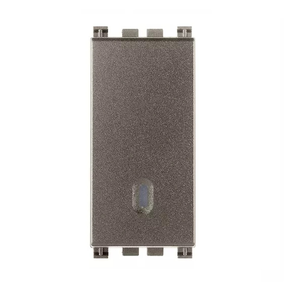 PULSADOR / TIMBRE 1P N0 10A 120-250V COLOR METAL REF. 19008.M SERIE ARKE MARCA VIMAR