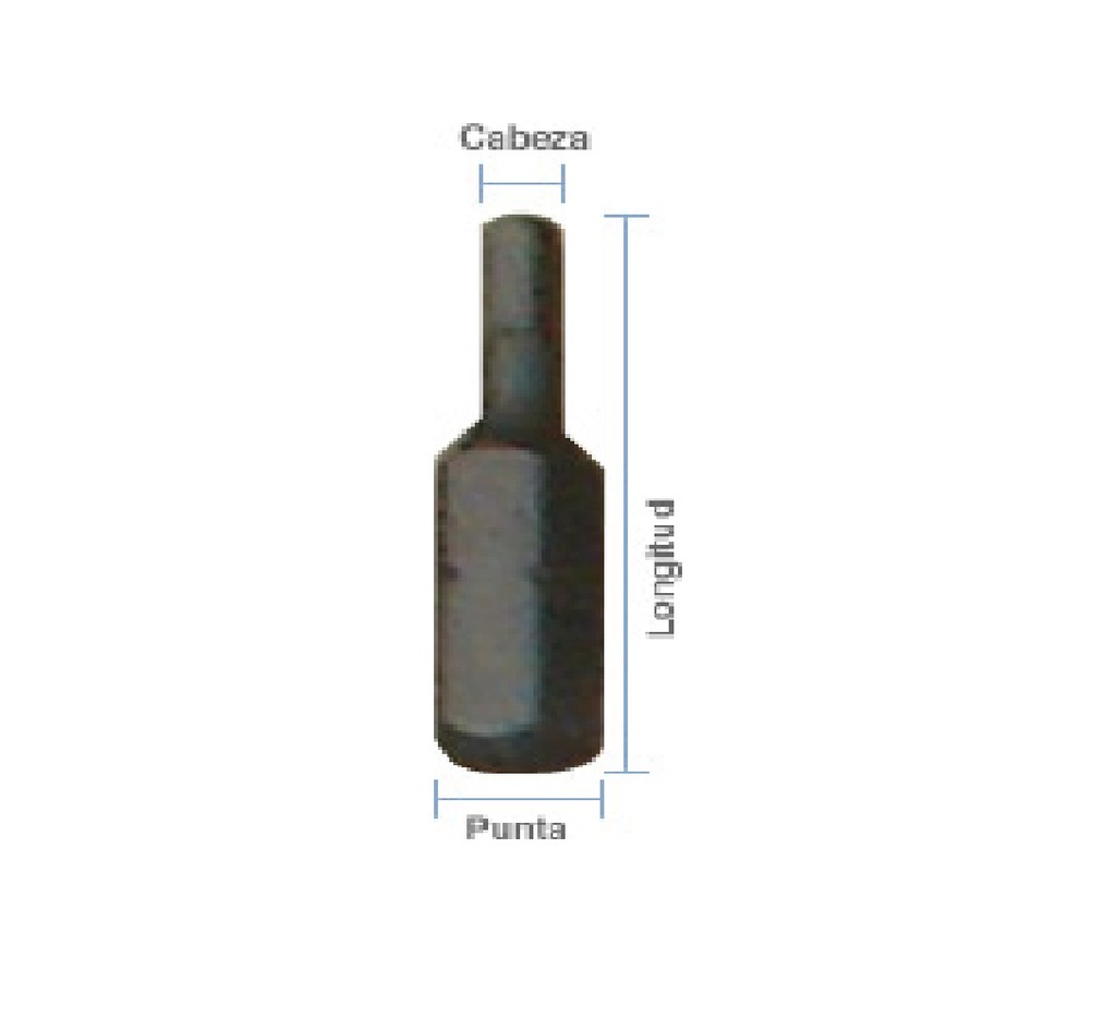 PUNTA DE CABEZA HEXAGONAL C/PIN DE SEGURIDAD 1/4" X 25 MM X 1/4" REF. HEXT-1/4 MARCA EGB