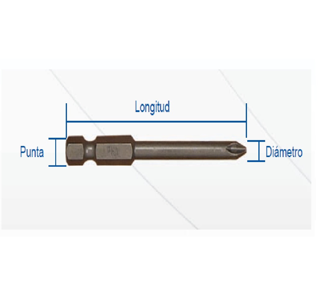 PUNTA PARA TORNILLOS PHILLIPS / DRYWALL / ESTRIA DE 1/4" X 25 MM REF. N°3 MARCA EGB