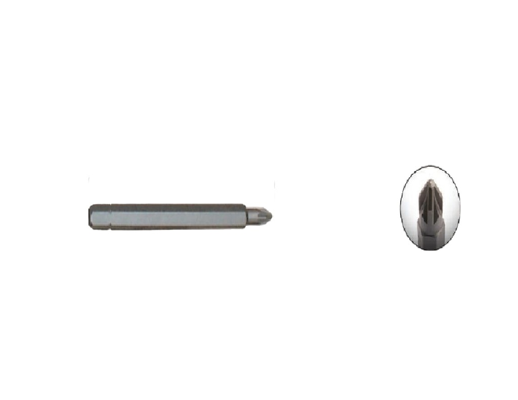 PUNTA PARA TORNILLOS POZIDRIV DE 1/4" X 50 MM REF. PZ1-50 MARCA EGB