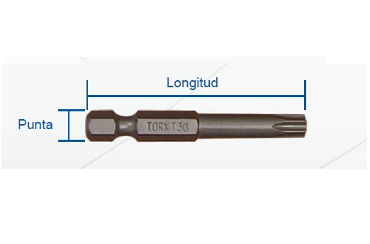 PUNTA TORX CON PIN DE SEGURIDAD PARA CELULARES Y LINEA AUTOMOTRIZ 1/4" X 25 MM REF. TT-27 MARCA EGB