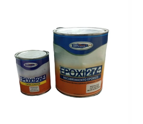 PINTURA EPOXICA + CATALIZADOR P/SUPERFICIES INDT Y MARINAS BLANCO 1 GL REF.255 MARCA METRO PAINT