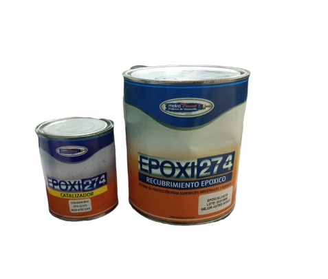 PINTURA EPOXICA + CATALIZADOR P/SUPERFICIES INDT Y MARINAS NEGRO. 1 GL REF.259 MARCA METRO PAINT