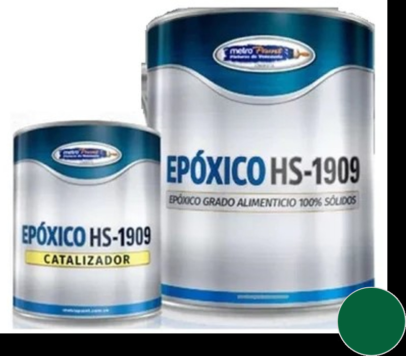 PINTURA EPOXICA + CATALIZADOR GRADO ALIMENTICIO HS-1909 VERDE 1GL REF.432-001 MARCA METRO PAINT