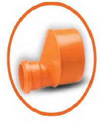 REDUCCION RECTA REFORZADO DE PVC AGUA SERVIDA DE 75 MM X 50 MM (3" X 2") NARANJA REF.C171050 UNITECA