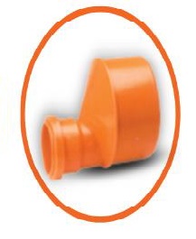 REDUCCION RECTA REFORZADO PVC AGUA SERVIDA DE 110 MM X 75 MM (4" X 3") NARANJA REF.C171063 UNITECA