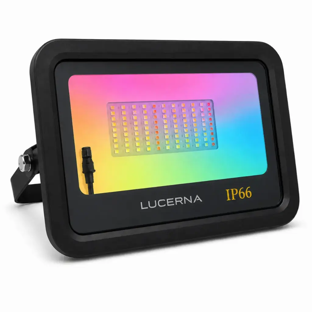 REFLECTOR LED PLANO 150W 120LM/V RGB MULT.85-265V IP66 NEGRO REF. RP150RGB MARCA LUCERNA