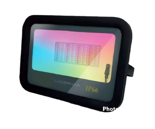 REFLECTOR LED PLANO 150W 120LM/V RGB MULT.85-265V IP66 NEGRO REF. RP150RGB MARCA LUCERNA