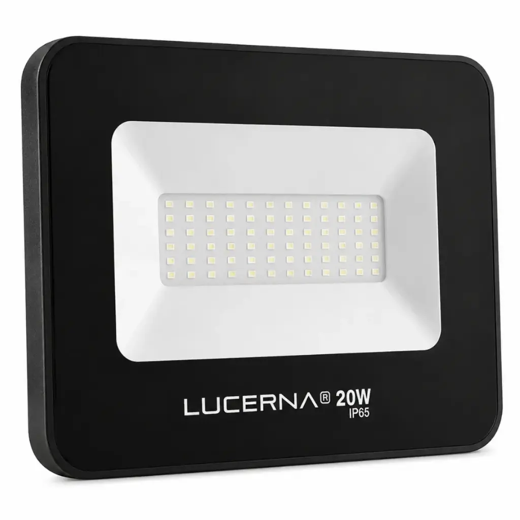 REFLECTOR LED PLANO DE 20 W COLOR NEGRO 6000 K MULTV 100 - 265 V IP65 REF. RP20CV MARCA LUCERNA