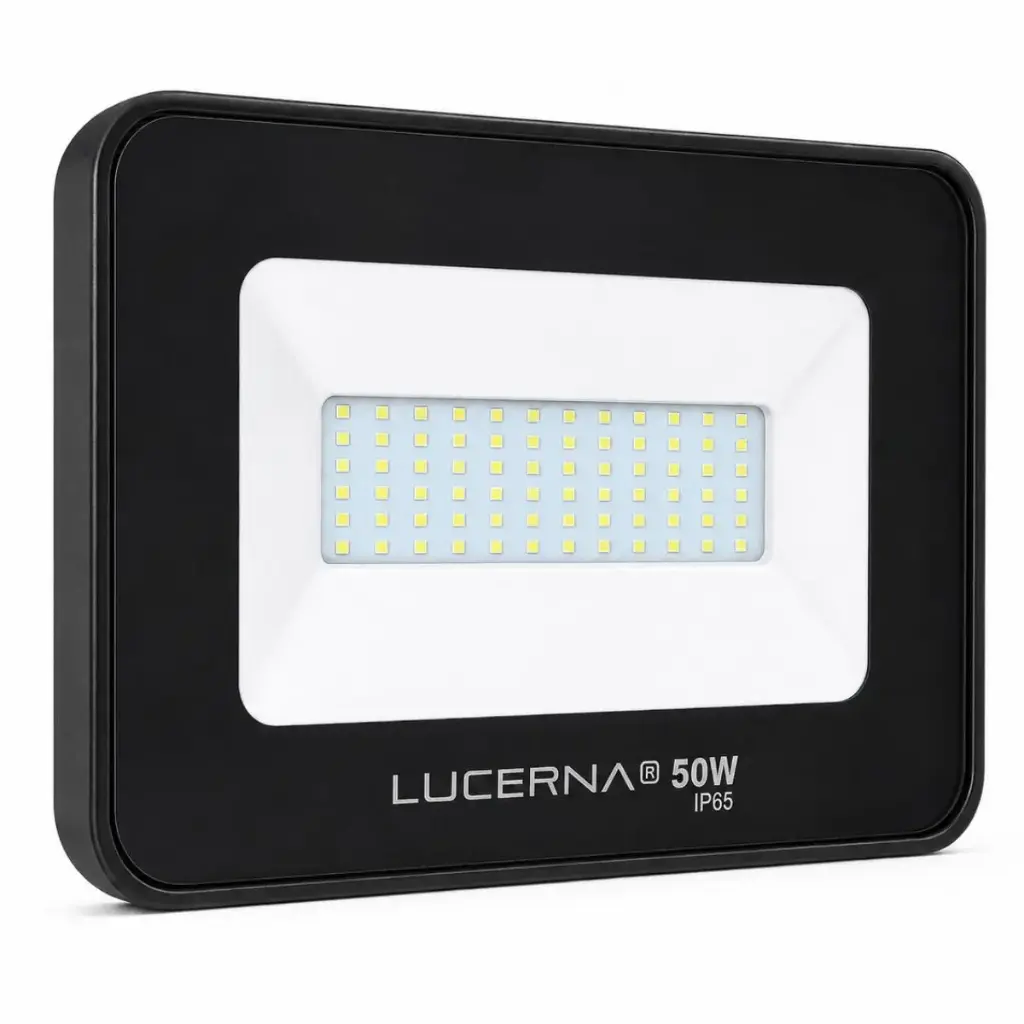 REFLECTOR LED PLANO DE 50W COLOR NEGRO 6500K MULTV 90 - 277V IP65 REF. RP50CV/ 131006/ 30923986 MARCA LUCERNA
