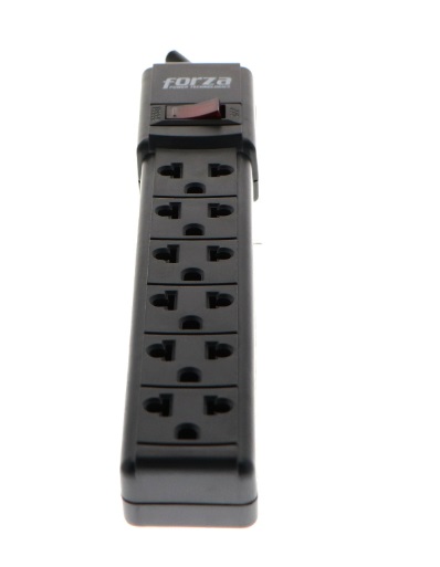 REGLETA 6 TOMAS / 1 CIRCUIT BREAKER/ 110-220 V / 2200W / 60HZ POWER STRIP REF. 010369 MARCA FORZA