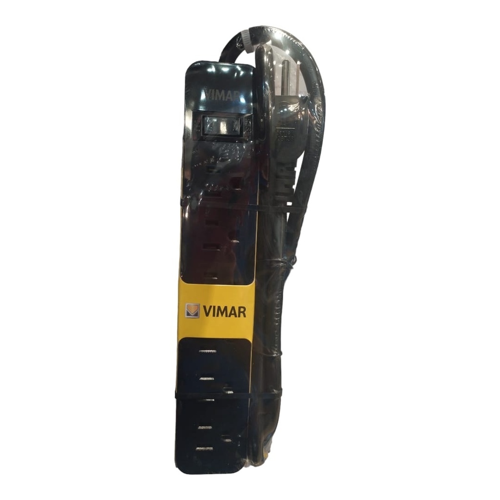REGLETA CON INTERRUPTOR LIMITADOR DE 6 TOMAS (4T 110V/ 1USB /1USB-C) 15 A REF. 00496.CC MARCA VIMAR