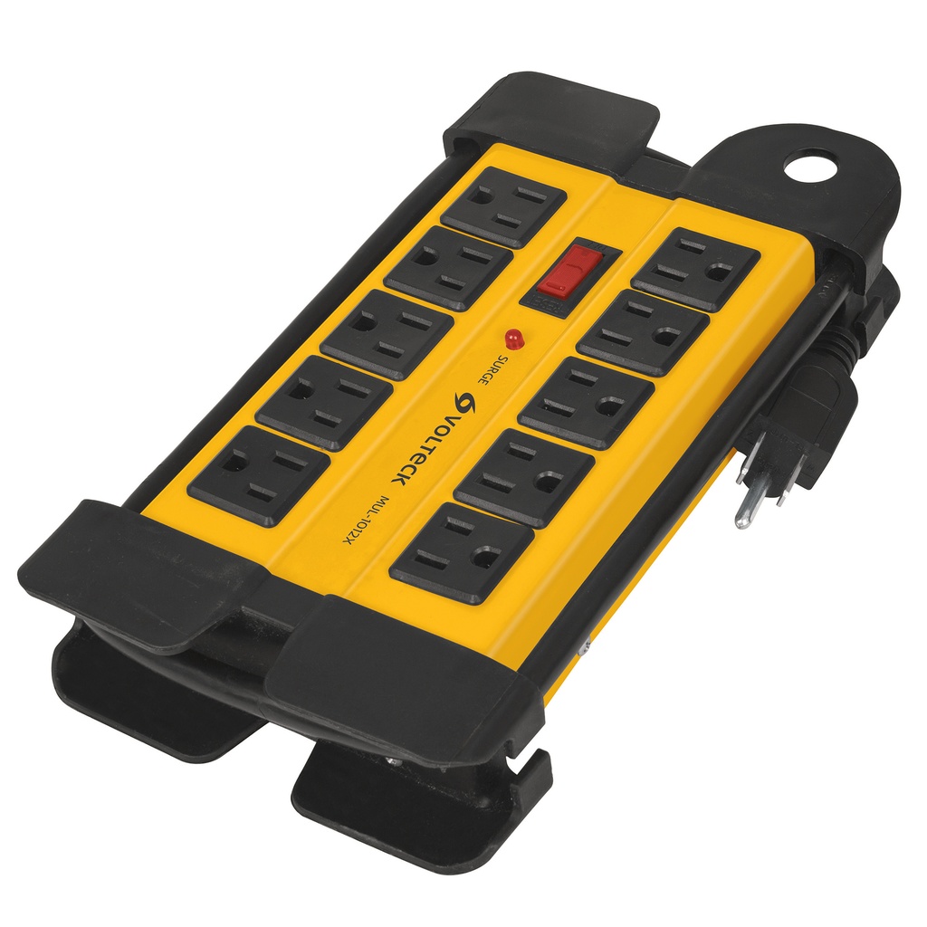 REGLETA IND. 10 TOMAS C/SUP PICOS 1200 JOUL CAL. 14 / 90 CM MUL-1012X REF. 48190 MARCA VOLTECK