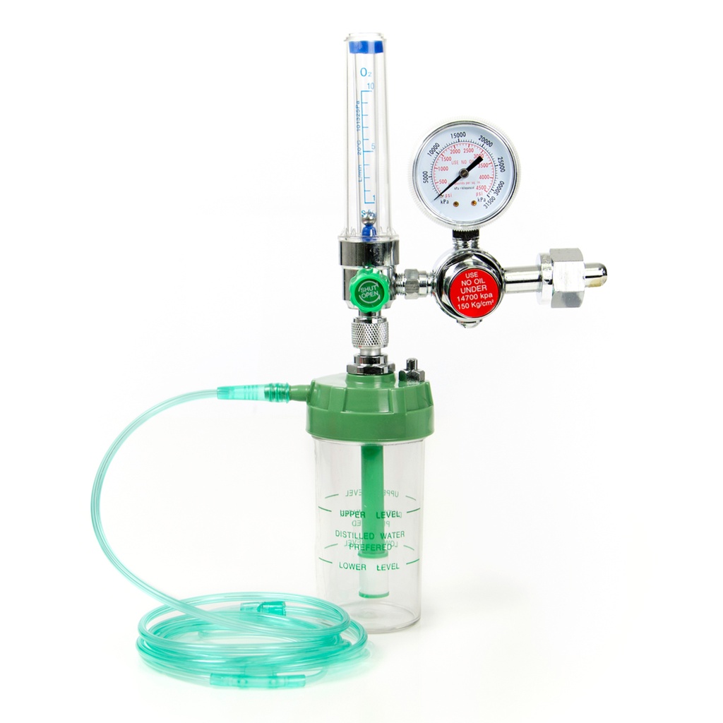 REGULADOR DE OXIGENO C/ FLUJOMETRO Y HUMIFICADOR 0-15LPM CONEX. CGA-540 REF. 02001203 MARCA WELDTECH