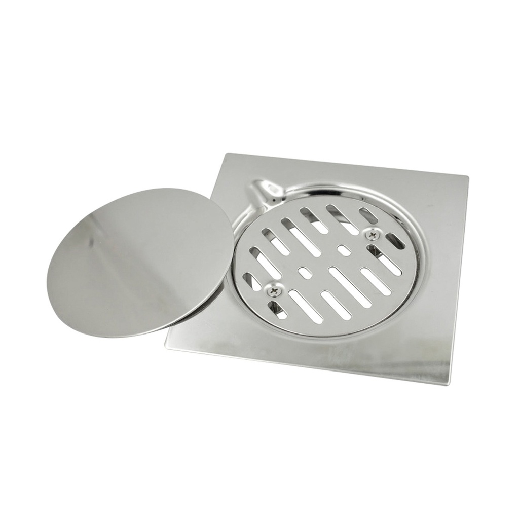 REJILLA CUADRADA CON TAPA ACERO INOX. CEPILLADO DE 2" REF. DRE.01.02 MARCA BARI